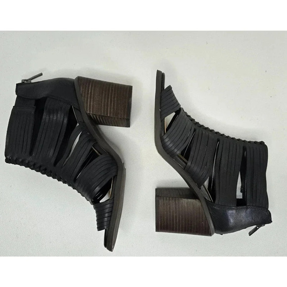 Lucky Brand Darvie Leather Black Sandal Bootie Strappy Open Toe Shoe 8.5 NEW - Picture 4 of 8